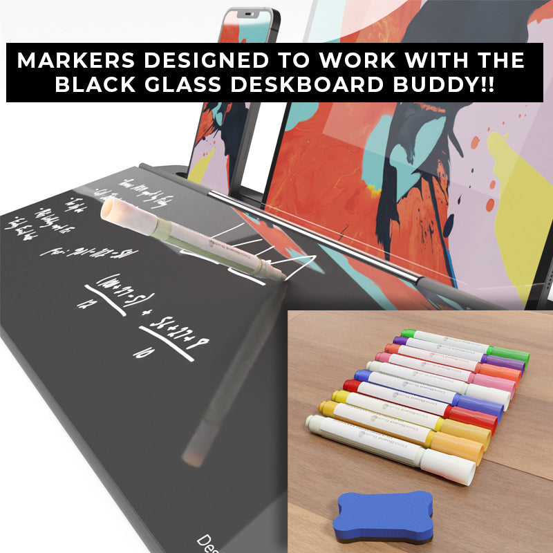 Dry Erase Markers + Eraser (for use with the Black DeskBoard Buddy